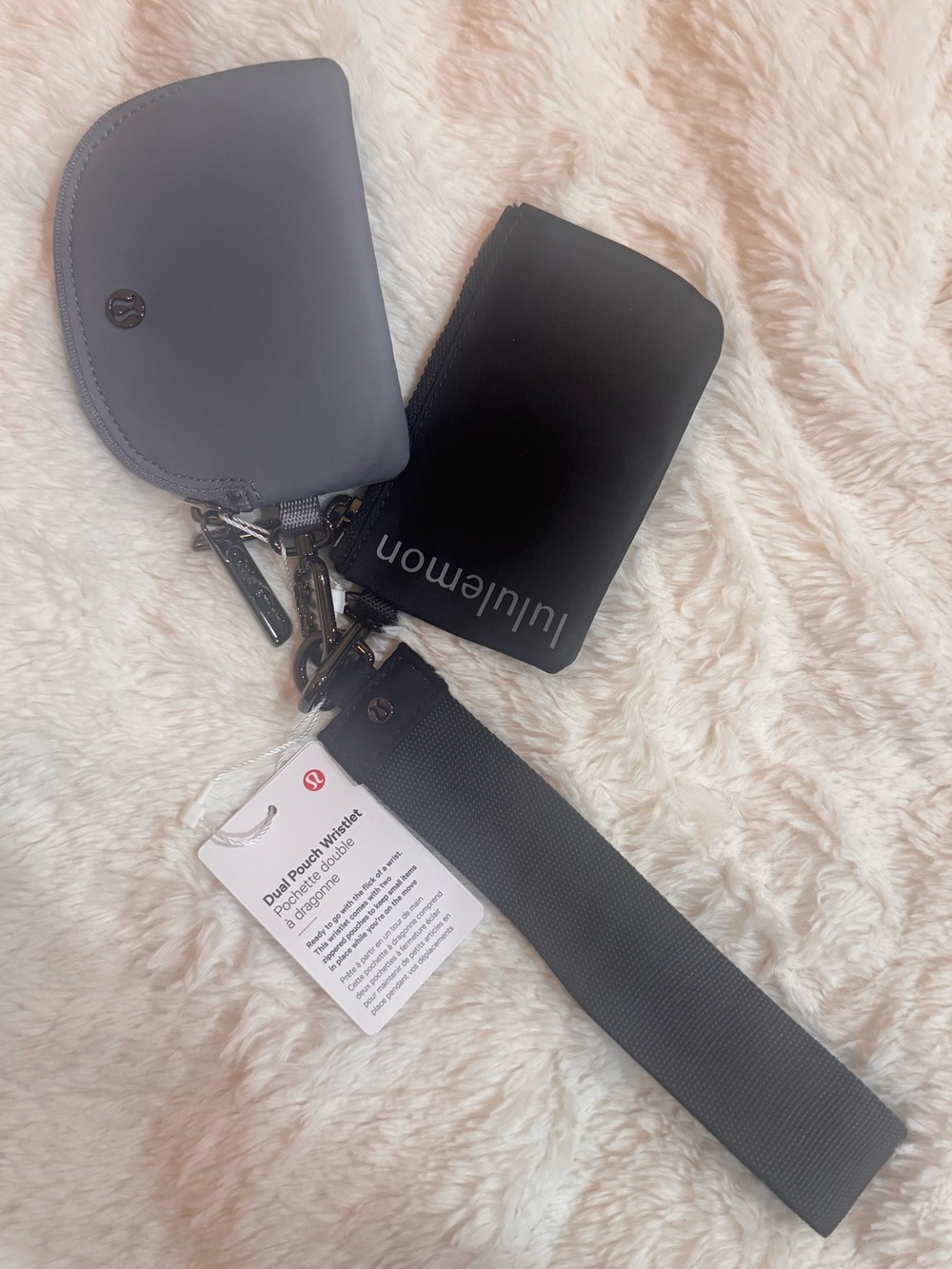Lululemon Dual Pouch Wristlet in Black and Onyx Grey
